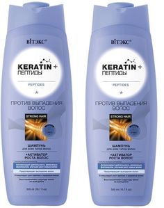 Шампунь Витэкс для всех типов волос Keratin + Пептиды, против выпадения волос 500мл. 2 шт. Viteks