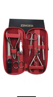 Маникюрный набор Zinger 7106SM 8 предметов чехол на молнии красный прямоугольный