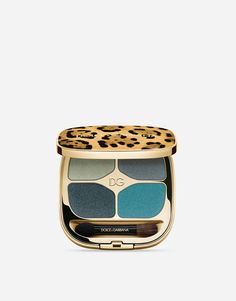 Палетка теней для век Dolce & Gabbana Feline Eyeshadow Quad №8 Mediterranean Blue, 4,8 г