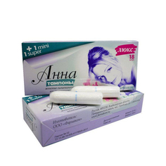 Тампоны Анна Люкс Средний размер 1 mini 1 super, 20 шт Anna