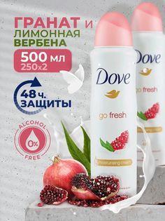 Дезодорант Dove Go Fresh Pomegranate&lemon verbena 2 шт по 250 мл