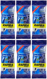 Одноразовый станок RAPIRA Sprint, мужской, 2 лезвия, 5шт в упаковке, 6шт Рапира