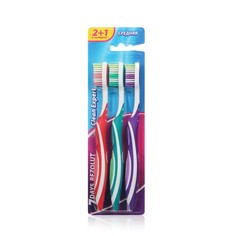 Зубная щетка 7 days Rezolut Clean Expert средняя, 2+1 шт