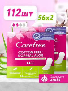 Прокладки Carefree Cotton Feel Cotton Aloe 2 уп по по 56 шт