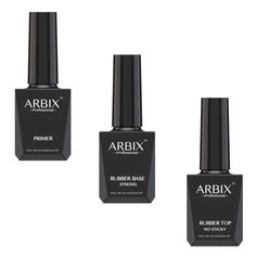 Набор гель-лаков Arbix (праймер, каучуковая база, каучуковый топ), 3х10 мл