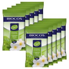Влажные салфетки BioCos SPA Aroma зеленый чай с жасмином, 15 шт х 10 упаковок