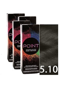 Крем-краска для волос POINT тон 5.10 спайка для мастера 4шт х 100 мл