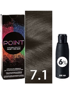 Крем-краска для волос POINT 7.1 100мл + 6% оксигент 100мл
