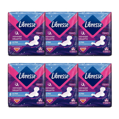 Прокладки женские LIBRESSE Ultra Ночные 8 шт х 6 уп