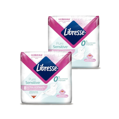 Прокладки гигиенические LIBRESSE Ultra Pure Sensitive Нормал 8 шт х 2 уп