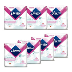 Прокладки женские Libresse Ultra Pure Sensitive Нормал, 7 упаковок по 8 шт