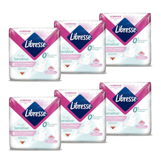 Прокладки гигиенические Libresse Ultra Pure Sensitive Нормал, 6 упаковок по 8 шт