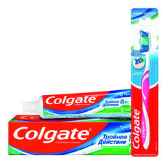 Набор Colgate Тройное Действие Зубная паста Натуральная мята 100 мл Зубная щетка средняя