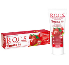 Зубная паста для школьников ROCS TEENS ЗЕМЛЯНИКА, 74 гр (в наборе 2 штуки) R.O.C.S.