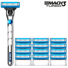 Бритвенный станок Gillette Mach3 Turbo 3D + 12 сменных кассет Mach3 Turbo 3D