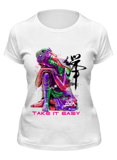 Футболка женская Printio Неоновый будда белая 2XL