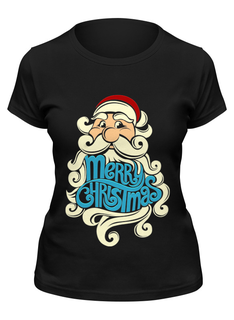 Футболка женская Printio Дед мороз (santa) черная 2XL