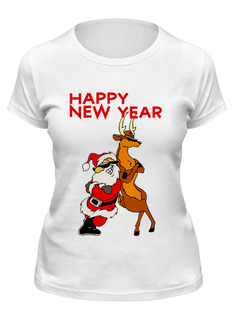 Футболка женская Printio Happy new year белая 2XL