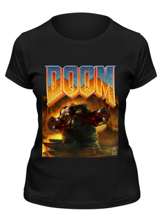 Футболка женская Printio Doom game черная 2XL