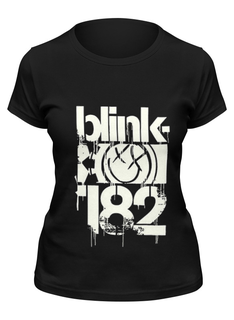 Футболка женская Printio Blink-182 smile черная 2XL