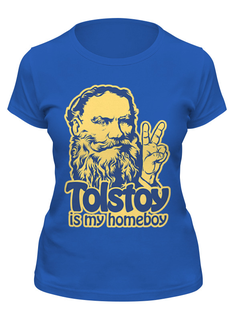 Футболка женская Printio Толстой мой кориш! синяя 2XL