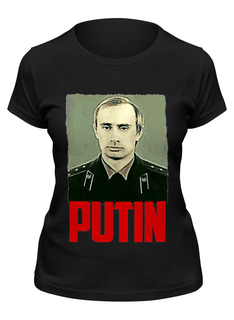 Футболка женская Printio Putin черная 2XL