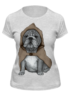 Футболка женская Printio Бульдог серая 2XL