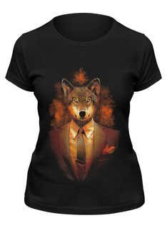 Футболка женская Printio Мистер волк черная 2XL