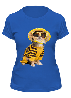 Футболка женская Printio Чихуахуа синяя 2XL