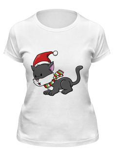 Футболка женская Printio Котик белая 2XL