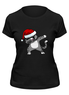 Футболка женская Printio Dabbing cat черная 2XL