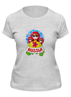 Футболка женская Printio Матрешка серая 2XL