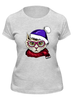 Футболка женская Printio Новогодняя серая 2XL