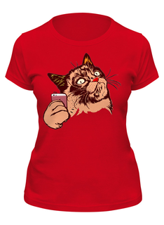 Футболка женская Printio Селфи красная L