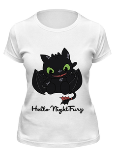 Футболка женская Printio Ночная фурия (night fury) белая L