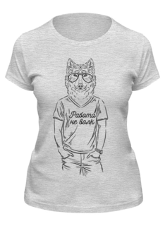 Футболка женская Printio Работа не волк... серая L