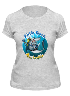 Футболка женская Printio Акула с аквалангом серая L