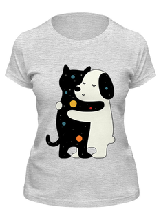 Футболка женская Printio Кот и собака серая L