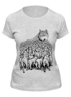 Футболка женская Printio Волк в овечьей шкуре серая M