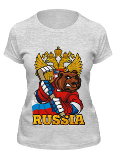 Футболка женская Printio Russian bear серая M