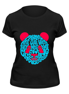 Футболка женская Printio Панда черная M