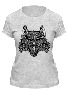 Футболка женская Printio Этнический волк серая M