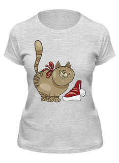 Футболка женская Printio Котик серая M