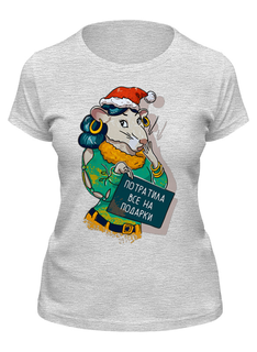 Футболка женская Printio Новогодняя серая M