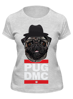 Футболка женская Printio Pug x run dmc серая S