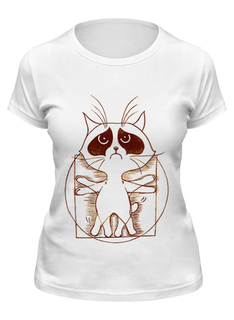 Футболка мужская Printio Витрувианский кот белая S