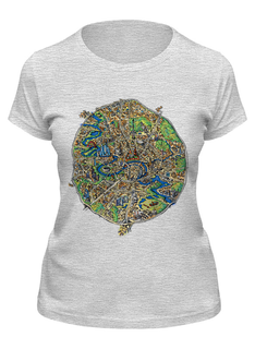 Футболка женская Printio Карта москвы серая S