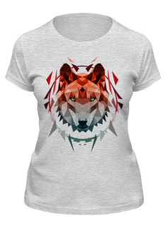 Футболка женская Printio Геометрический волк серая S