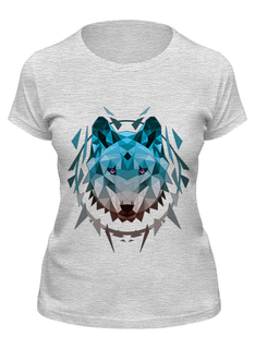 Футболка женская Printio Геометрический волк серая S