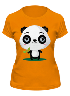 Футболка женская Printio Панда (panda) оранжевая S